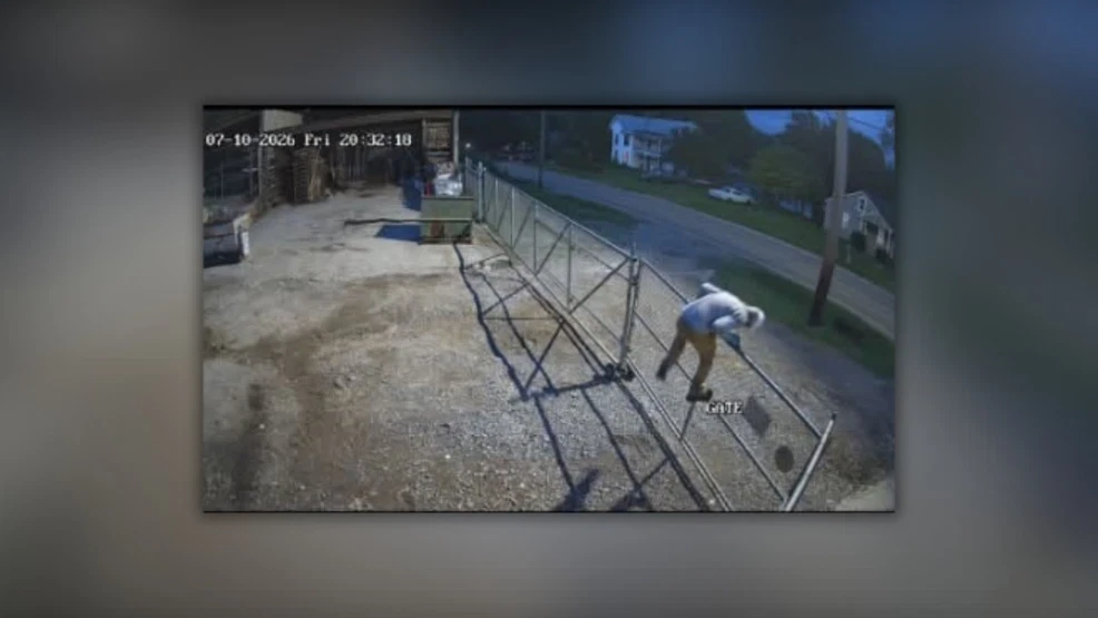 Unidentified suspect seen on security cameras stealing brass from Scottsville business